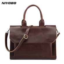 New Fashion Leather Men Briefcase Handbag Design Satchel Bags For Men Business Messenger Bag laptop Crossbody bag 2024 - buy cheap