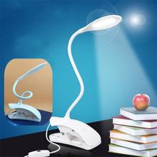 Lámpara de escritorio con protección ocular para lectura, luz de Lámpara LED de escritorio recargable por USB con Clip e Interruptor táctil, brillo ajustable, 14 LED 2024 - compra barato