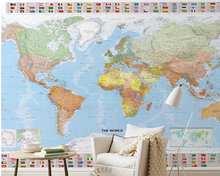 Papel de pared personalizado infantil, mapa del mundo, murales modernos para la sala de estar, Fondo de sala de estar, papel de pared 2024 - compra barato