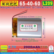 [L209] bateria de polímero de lítio/li-íon 3.7v 2000mah [654060] plib; para mp3; telefone celular, alto-falante; power bank, dvd, gps, mp4 2024 - compre barato