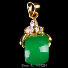 Elegante y elegante colgante de gemas de jade de imitación verde, 8x12mm, 1 unidad 2024 - compra barato