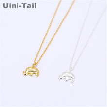 Uini-Tail hot new 925 sterling silver cute elephant necklace Korean simple fashion wild trend sweet little animal jewelry GN362 2024 - buy cheap