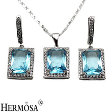 Hermosa-conjunto de joyas místico de Sky y Bluetooth para mujer, conjunto de collar y pendientes de Color plateado, regalo de fiesta para graduación 2024 - compra barato