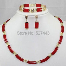 Conjunto de joyería más Noblest, collar de Piedra Roja, pulsera y pendientes de Rael, venta al por mayor 2024 - compra barato