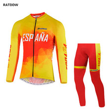 Spain Team Men Thermal Fleece Cycling Jerseys breathable Winter Cycling Clothing Bike wear ropa ciclismo maillot ciclismo 2024 - buy cheap