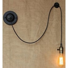 LukLoy Wall Lamp Light, 2m Cord Retro Vintage Wall Lights for Indoor Bedroom Bedside Living Room Decoration E27 220V, DIY Shape 2024 - buy cheap