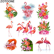ZOTOONE Iron on Patches for Clothes Heat Transfer Pink Flamingo Patch washingl T-Shirt Stickers for Clothes Accessory Applique C 2024 - buy cheap