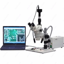 Microscópio estéreo com zoom -- amscópio suprimentos de inspeção de circuito semi-condutor 2x-x, microscópio estéreo de inspeção + câmera de 10mp 2024 - compre barato