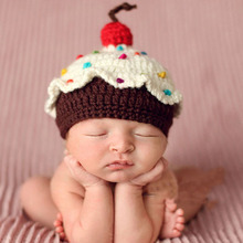 Crochet Knit Baby Hat Cake Design Lovely Newborn Baby Beanies Cap Handmade Photography Props Retail H101 2024 - buy cheap
