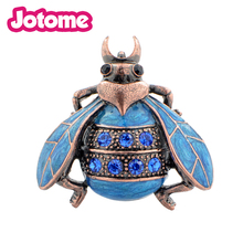 100pcs/lot Vintage Blue Beatle Bug Pin Brooch 2024 - buy cheap