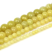 New Fashion Lemon Yellow Tourmaline Loose Spacer Round Beads For DIY Jewelry Necklaces & Bracelets Making Select Size 4/6/8/10mm 2024 - buy cheap
