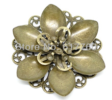 Free shipping-10PCs Antique Bronze Filigree Flower Wraps Jewelry Findings DIY Connectors Embellishments 4.5x4.2cm J0629 2024 - buy cheap