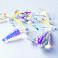 100 Uds. 36mm AB Color u-carámbano gotas cristal candelabro prismas de iluminación (anillos hipoalergénicos) accesorios de boda torta Decoración 2024 - compra barato