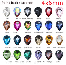 30p 4x6mm ponto de lágrima enrolado, jóias de cristal vidro facetado, strass, decoração de unha, colar, broche, contas de reparo 2024 - compre barato