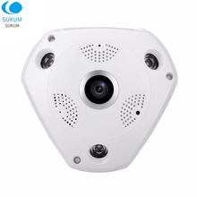 IP-камера видеонаблюдения 2 МП с объективом «рыбий глаз», 180/360 градусов 2024 - купить недорого