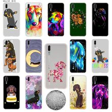 Dachshund silhueta cão tpu capa casos de telefone de luxo silicone macio para huawei p50 p40 p30 p20 pro p10 lite p inteligente z 2020 2019 2024 - compre barato