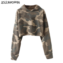 Women Camouflage Crop Top Hoodies Military Style Ladies Hooded Crop Tops Short-Length Hoodie Streetwear 2024 - buy cheap