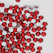 Dark Red/Siam Flatback Glass Rhinestones Manicure Crystals Non-HotFix Glitter Stones for DIY Nail Art Decoration SS3-SS34 Strass 2024 - buy cheap