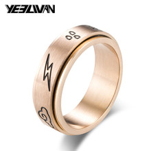 New Lightning Spinner Ring Vintage Star-Moon Weather Forecast Stainless Steel Ring Rose Gold Color Rotating Rings for Women Men 2024 - buy cheap