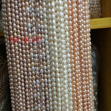 Perlas sueltas de agua arroz, 5-6mm, naturales, blancas, rosas, púrpuras, multicolor, 14'' 2024 - compra barato