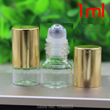 1ML Glass Roll on Bottle with Steel Bead roller, Perfume Vials, Essential Oil Vial, Empty Roll on Vial, Cosmetic Vial 100pcs/Lot 2024 - buy cheap