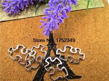 20pcs--Puzzle Piece Charms, Antique Tibetan Silver Tone JigSaw Puzzle Pendants/Charms,Jewelry Making 30x17mm 2024 - buy cheap