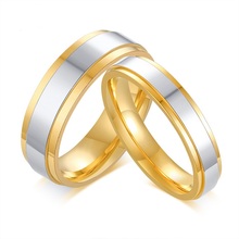 Модные кольца золотого цвета для женщин ювелирные изделия из нержавеющей стали для свадебной вечеринки мужское кольцо для влюбленных пар кольца унисекс оптовая продажа 2024 - купить недорого