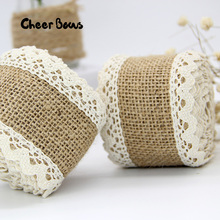 Jute Burlap Ribbon 60MM Lace Flat Rope Braided Material DIY Gifts Wrapping Decorative Material Costume Craft Supply 2M/Roll 2024 - buy cheap