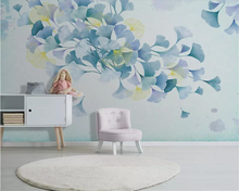 Beibehang-papel tapiz personalizado de estilo nórdico, pintado a mano con hojas de ginkgo, mural de Foto de pared para jardín, sala de estar y sofá 2024 - compra barato