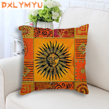 Cojín decorativo con estampado de Sol para decoración del hogar, almohada de cintura de 45x45cm, símbolo de poder de lino, protección de algodón para sofá 2024 - compra barato