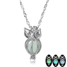 2018 Glow In The Dark Pendant Necklaces Silver Plated Chain Necklaces Charm Glowing Owl Necklace Women Collares Luminous Jewelry 2024 - buy cheap