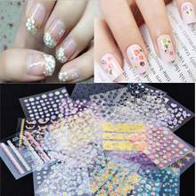 50 Sheets/Lot 3D Mix colour Nail Art Sticker Tips Decal Fashion Flower Tip DIY Decoration Sticks Nail Art Manicure Accessories 2024 - buy cheap