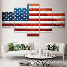 Canvas Painting Wall Art Modular HD Printed Poster 5 Panel  American Flag bedroom living Room Home Decor Picture mural Framework 2024 - buy cheap
