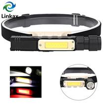 2 in 1 Multifunction Headlamp COB+XPG top LED Head Light Lamp Flashlight Torch with Magnet for Outdoor USB Rechargeable battery 2024 - buy cheap