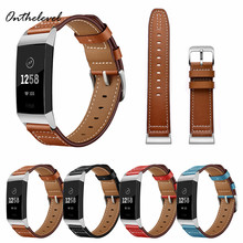 Onthelevel Genuine Leather Fitbit Versa Watchbands Watch Strap Pin Buckle Adapter Watch Accessories for Fitbit Charge 3 2024 - buy cheap