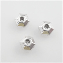 Модные 100 шт Тибетский серебристый цвет крошечные шестиугольник Spacer Бусины 5 мм 2023 - купить недорого