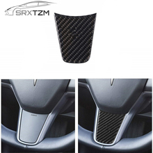 SRXTZM Car Accessories Suitable For Tesla Model3 Steering Wheel Decorative Stickers Carbon Fiber Modified Stickers Interior 1pcs 2024 - buy cheap