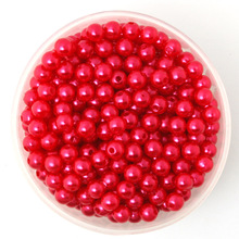 Круглый диаметр около 1000 шт./лот красного цвета 6 мм. Имитация жемчуга пластиковые бусины оптом для изготовления ювелирных изделий CN-BSG01-02RD 2024 - купить недорого