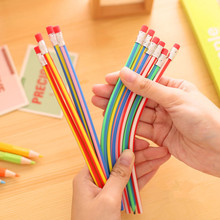 Wholesale 100pcs/lot  5 colors Colorful Funny Bendy Flexible Soft Pencils With Eraser For Kids Writing Gift 2024 - buy cheap