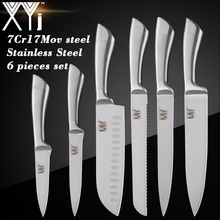 XYj 7cr17 Stainless Steel Kitchen Knives Set Fruit Utility Santoku Chef Slicing Bread Cooking Knife One Piece Structure Knives 2022 - buy cheap