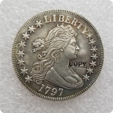 Moneda de medio dólar de pecho drapeado, copia de monedas conmemorativas, réplica de monedas, medallas de monedas coleccionables, 1797 2024 - compra barato