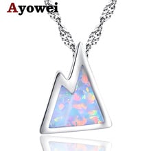 Ayowei Women gift The hill style Amazing White Fire Opal Silver 925 Necklace Pendants anniversary OP743A 2024 - buy cheap