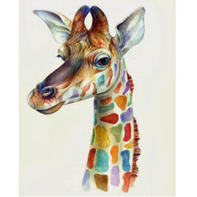 Colorido girafa animal criança diy pintura digital por números pintura da lona arte da parede moderna presente original decoração casa 40x50cm 2024 - compre barato