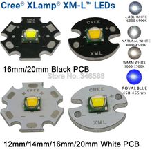 5pcs CREE XML XM-L T6 High Power LED Emitter Cool White 6500K Neutral White 4500K Warm White 3000K 16mm 20mm White or Black PCB 2024 - buy cheap