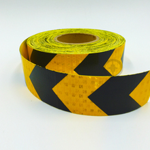 5cmx5m  Self-Adhesive Reflective Warning Tape with Yellow Black Color Arrow Printing for Car 2024 - buy cheap