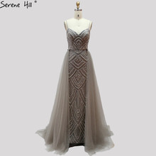 Dubai gris lujo vestido de fiesta sin tirantes 2020 sirena diamante rebordear vestidos para graduación Sexy Serene Hill BLA70042 2024 - compra barato