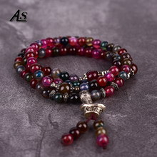 Asingeloo Multi color tibetan natural stone bracelet for women Crystal Ethnic Beaded Charm Bracelet Bangle Jewelry 2024 - buy cheap