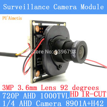 PU`Aimetis 4in1 1000TVL AHD CCTV Camera Module 3MP 3.6mm Lens+PAL or NTSC Optional surveillance camera IR-CUT dual-filter switch 2024 - buy cheap