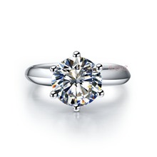 2 Carat Solid Gold 18K Six Prongs Round Unfailing Simulate Diamond Women Wedding Ring Fabulous Promise Wedding Ring 2024 - buy cheap