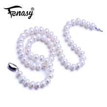 FENASY fine AAAA high quality natural freshwater pearl necklace for women gift 9-10mm pearl jewelry 45cm choker necklace classic 2024 - buy cheap